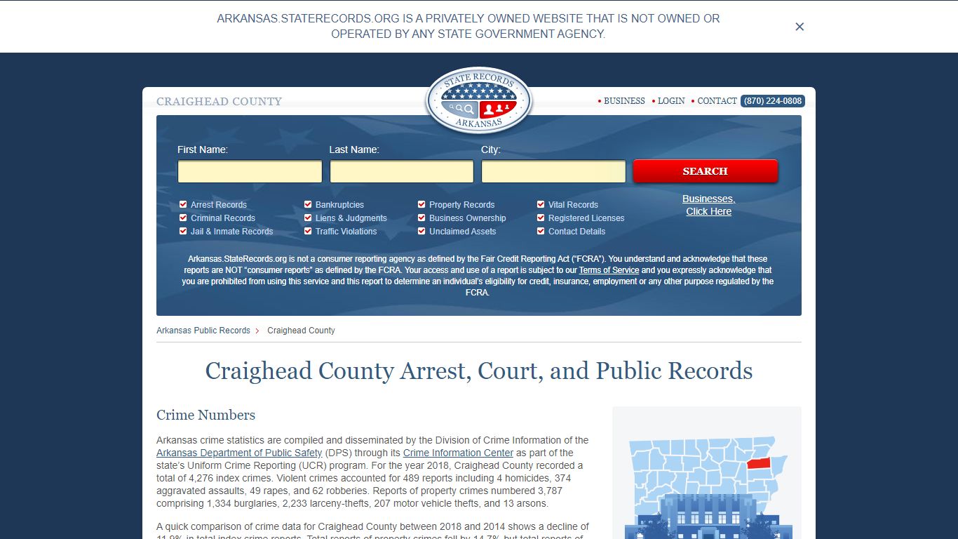 Craighead County Arrest, Court, and Public Records
