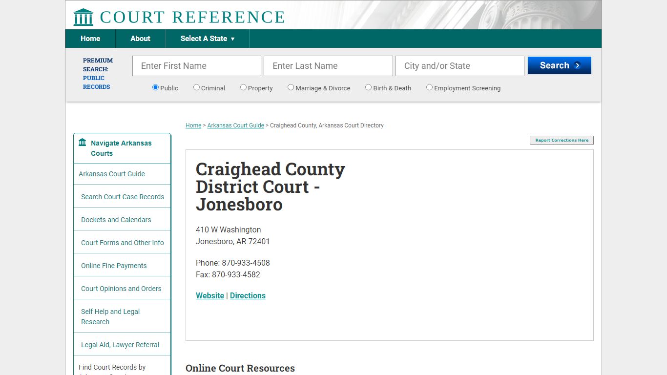 Craighead County District Court - Jonesboro - CourtReference.com